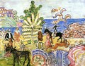 Fantasy Aka Fantasy With Flowers Animals And Houses - Maurice Brazil Prendergast