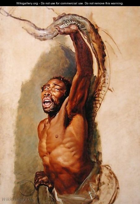 Man Struggling with a Boa Constrictor, Study for Liboya Serpent Seizing its Prey, c.1803 - James Ward