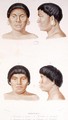 Anthropometric study of two Botocudos indians, engraved by Fournier, mid 19th century - Werner