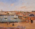 The Inner Harbor, Dieppe: Afternoon, Sun, Low Tide - Camille Pissarro