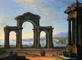 Harbour Scene with Triumphal Arch - Antonio Joli