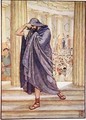 He left the assembly hiding his face in his cloak - Walter Crane