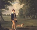 Young Man with a Cricket Bat Walking a Spaniel in the Grounds of Eton College - Ramsay Richard Reinagle