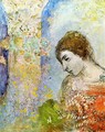 Woman with Pillar of Flowers - Odilon Redon