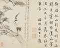 Landscapes Flowers and Birds Crane on pine Qing Dynasty 1780 - Ping Luo