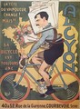 Poster advertising Alcyon cycles with the winners of Tour de France Faber 1909 - Michel, called Mich Liebeaux