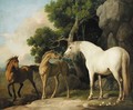 A mare and foal with a bay horse - George Stubbs