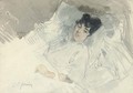 Portrait de femme couchee dans son lit - Jean-Louis Forain