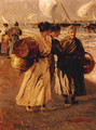 Fisherwomen on the beach - Salvador Martinez Cubells Y Ruiz