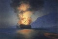 Exploding Ship - Ivan Konstantinovich Aivazovsky