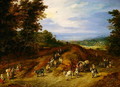 Landscape with peasants carts and animals - Jan The Elder Brueghel