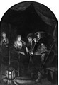 Cavaliers Teasing A Woman Asleep By A Table, In An Inn - Gerrit Dou