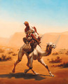 An Arab riding a camel at speed - (after) Horace Vernet
