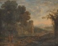 A landscape with a shepherd and shepherdess with their flock - (after) Claude Lorrain (Gellee)