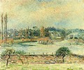 View of Bazincourt, Flood, Morning Effect - Camille Pissarro