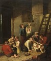 Children Playing with Puppies - William Collins