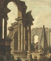 Figures Among Roman Ruins - (after) Hubert Robert