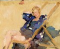 A Lady In A Beach Chair - Isaac Israels