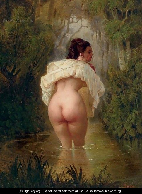 Nude in a Pond Mihaly von Zichy