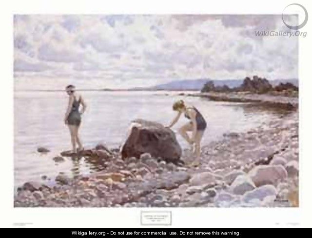 Two young women on the beach by Paul Fischer on artnet
