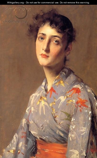 Girl In A Japanese Kimono - William Merritt Chase