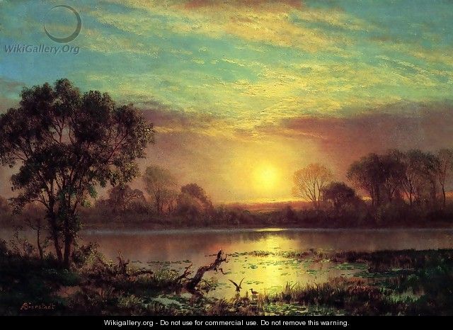 Evening Owens Lake California - Albert Bierstadt