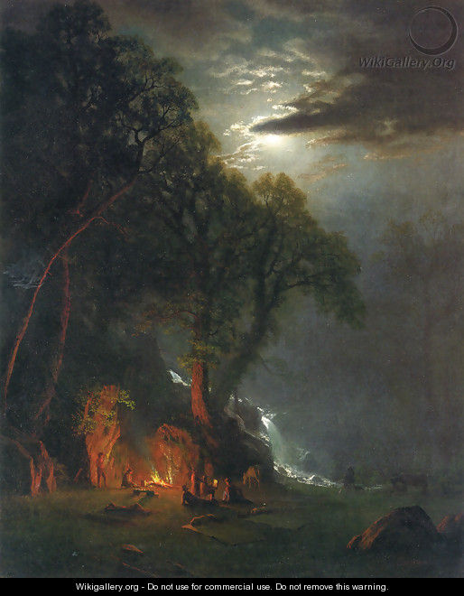 Campfire Site Yosemite - Albert Bierstadt