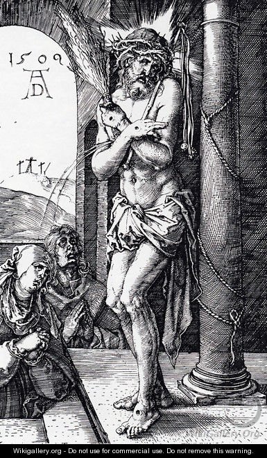 Man Of Sorrows By The Column (Engraved Passion) - Albrecht Durer