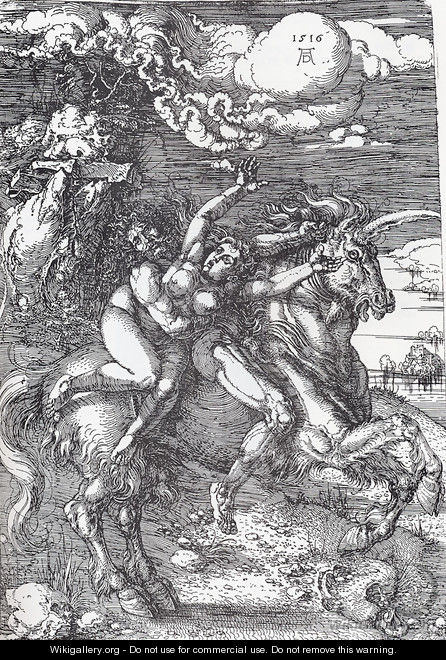 Abduction Of Proserpine On A Unicorn - Albrecht Durer