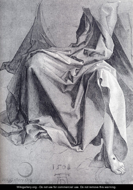 Study Of Drapery 1508 Drawing - Albrecht Durer