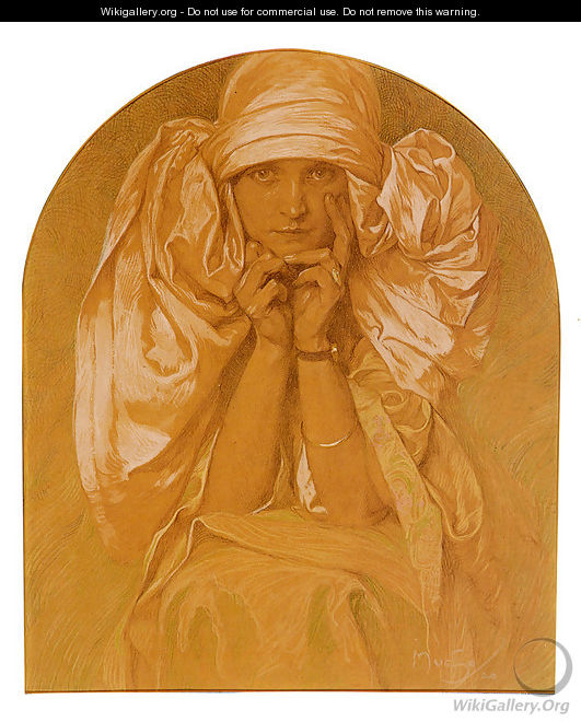 Portrait Of The Artists Daughter Jaroslava - Alphonse Maria Mucha