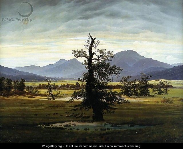 Village Landscape in Morning Light (The Lone Tree) 1822 - Caspar David Friedrich