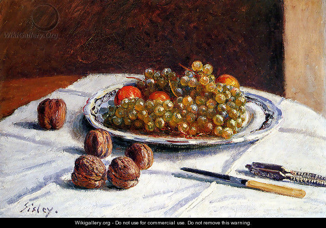 Grapes And Walnuts On A Table - Alfred Sisley