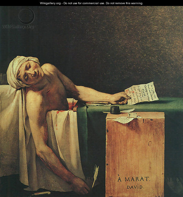 The Death Of Marat (detail 2) 1793 - Jacques Louis David