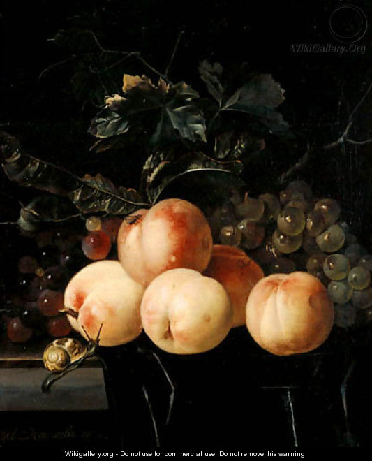 Peaches And Grapes - Willem Van Aelst