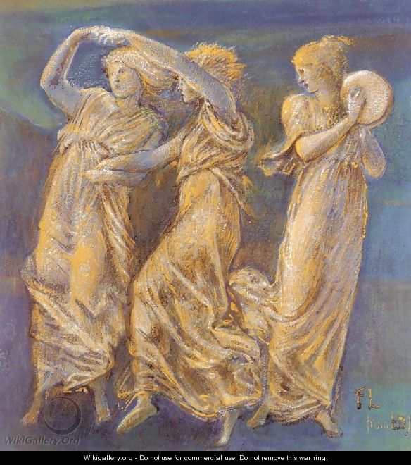Three Female Figures Dancing And Playing - Sir Edward Coley Burne-Jones