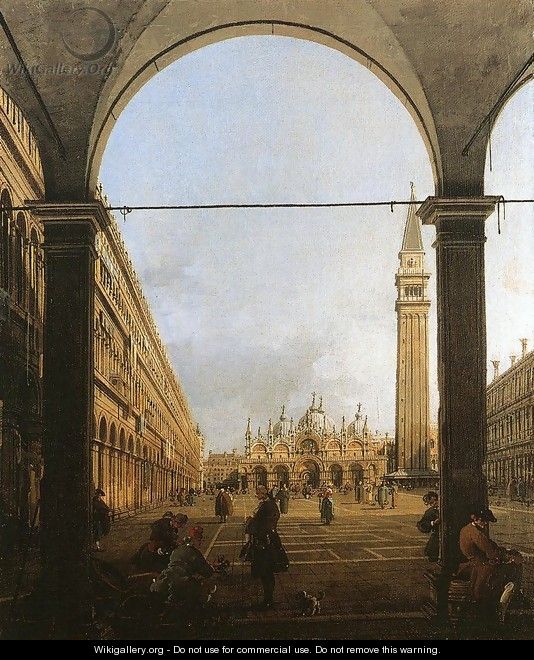 Piazza San Marco Looking East From The North West Corner - (Giovanni Antonio Canal) Canaletto