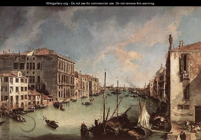 Grand Canal Looking East From The Campo San Vio - (Giovanni Antonio Canal) Canaletto
