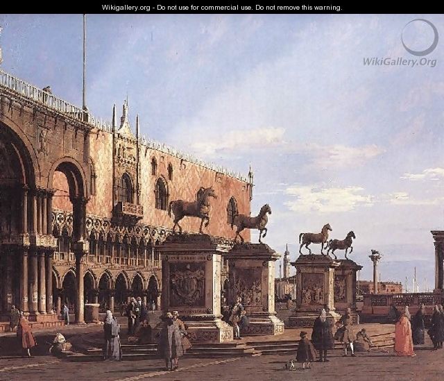 Capriccio The Horses of San Marco in the Piazzetta 1743 - (Giovanni Antonio Canal) Canaletto