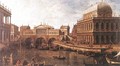 Capriccio- a Palladian Design for the Rialto Bridge, with Buildings at Vicenza 1740s - (Giovanni Antonio Canal) Canaletto