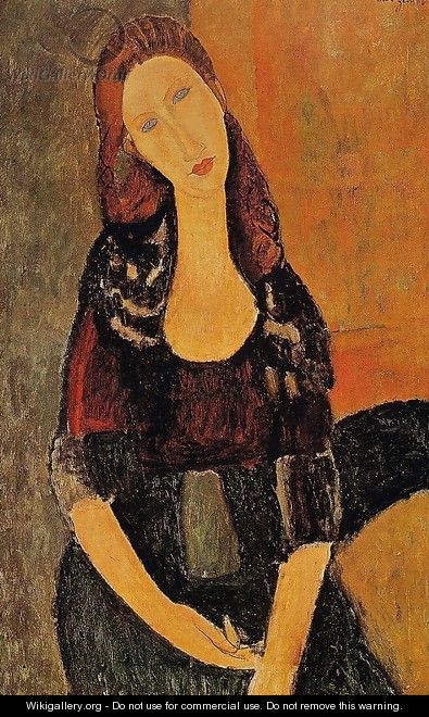 Portrait Of Jeanne Hebuterne Common Law Wife Of Amedeo Modigliani 1920 - Amedeo Modigliani