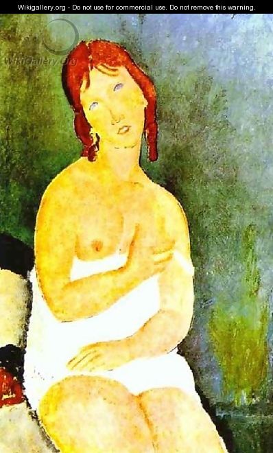Red Haired Young Woman In Chemise - Amedeo Modigliani