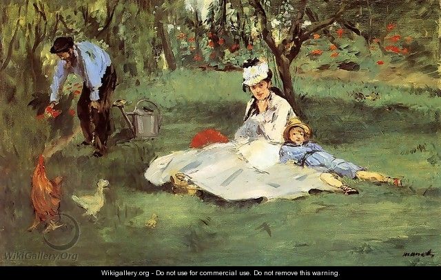 The Monet Family In The Garden - Edouard Manet