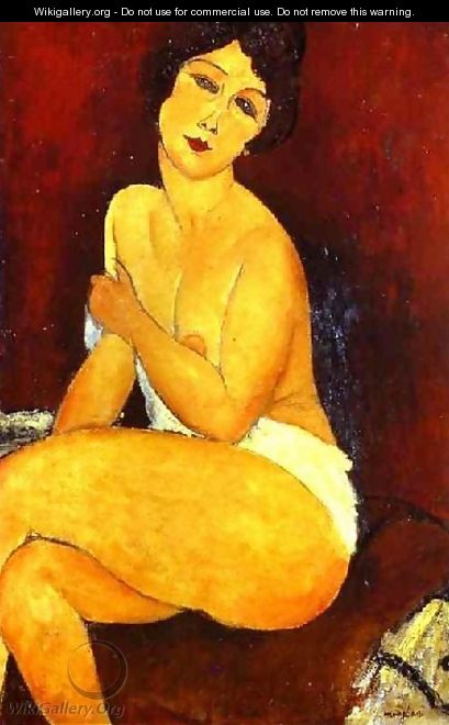 Seated Nude On Divan - Amedeo Modigliani