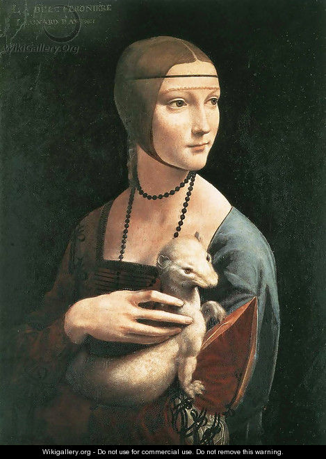 Portrait of Cecilia Gallerani (Lady with an Ermine) 1483-90 - Leonardo Da Vinci