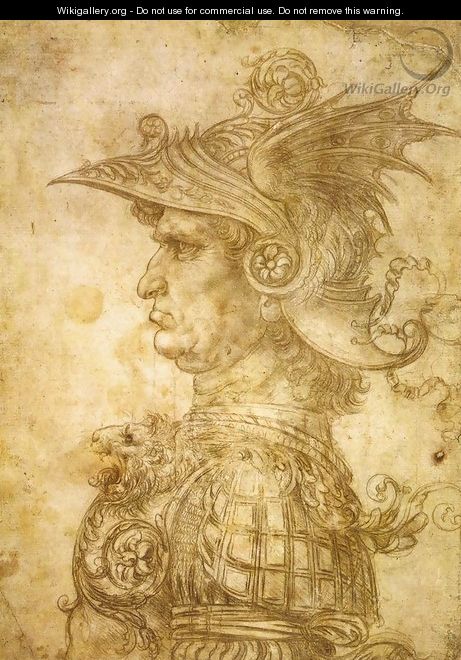 Profile Of A Warrior In Helmet - Leonardo Da Vinci