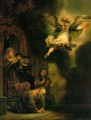 The Archangel Leaving the Family of Tobias 1637 - Rembrandt Van Rijn