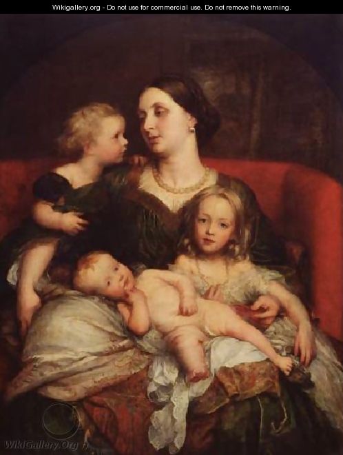Mrs George Augustus Frederick Cavendish Bentinck And Her Children - George Frederick Watts