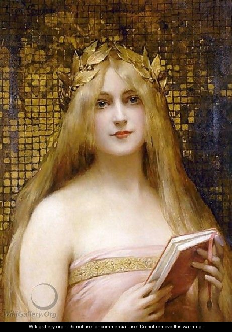 Girl With A Golden Wreath Undated - Leon Francois Comerre