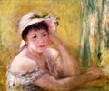 Woman With A Straw Hat - Pierre Auguste Renoir